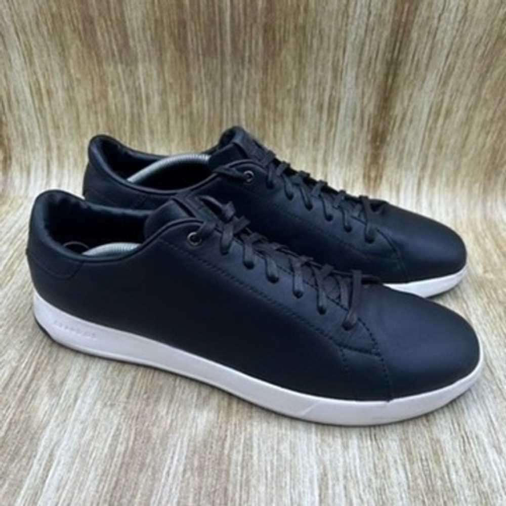 Cole Haan GrandPro Tennis Sneaker Men's Size 12 Black Leather Shoes C28873